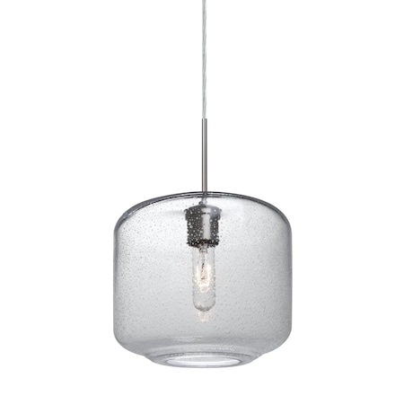 Besa Lighting Niles 10 Cord Pendant, Clear Bubble, Satin Nickel, 1x60W Incandescent 1JT-NILES10CL-SN